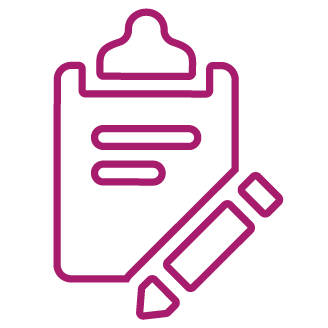 Report writing icon pink