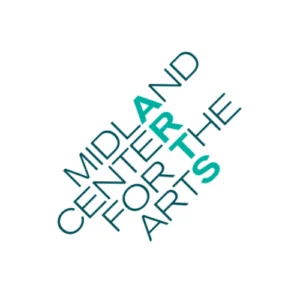 Midland Center for the Arts logo in teal text.