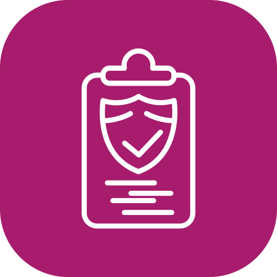 Security compliance checklist icon with shield and checkmark