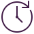 Clock with arrow icon representing future-proof scalability.