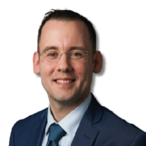 Businessman in glasses and a blue suit