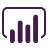 Analytics icon with ascending bar chart inside a rounded rectangle