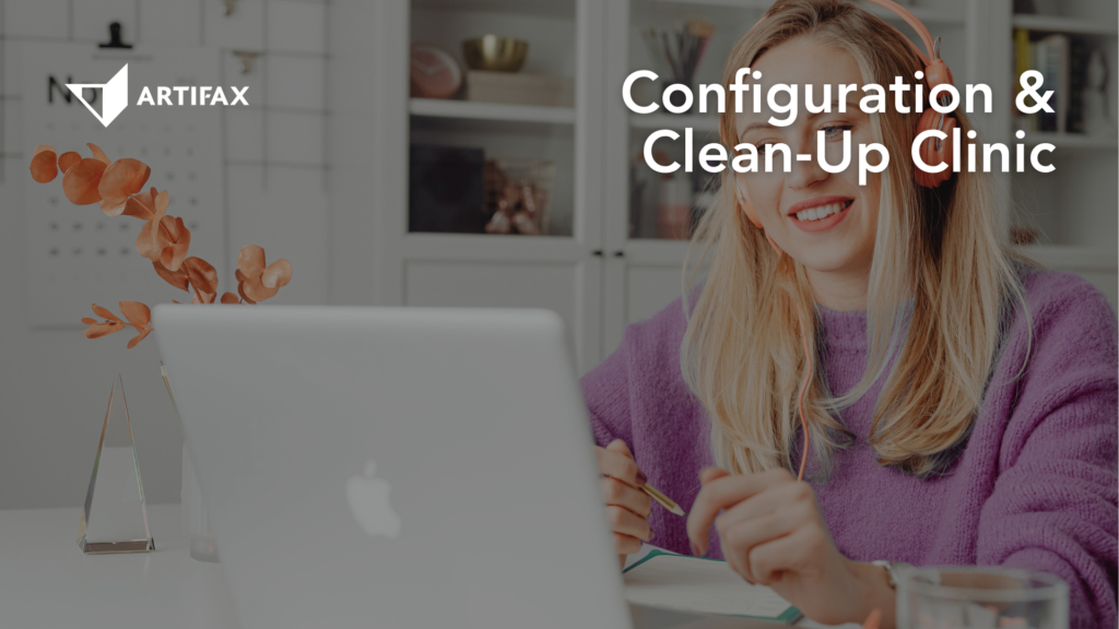 Artifax Configuration and Clean-Up Clinic session with a professional working on a laptop during an online meeting